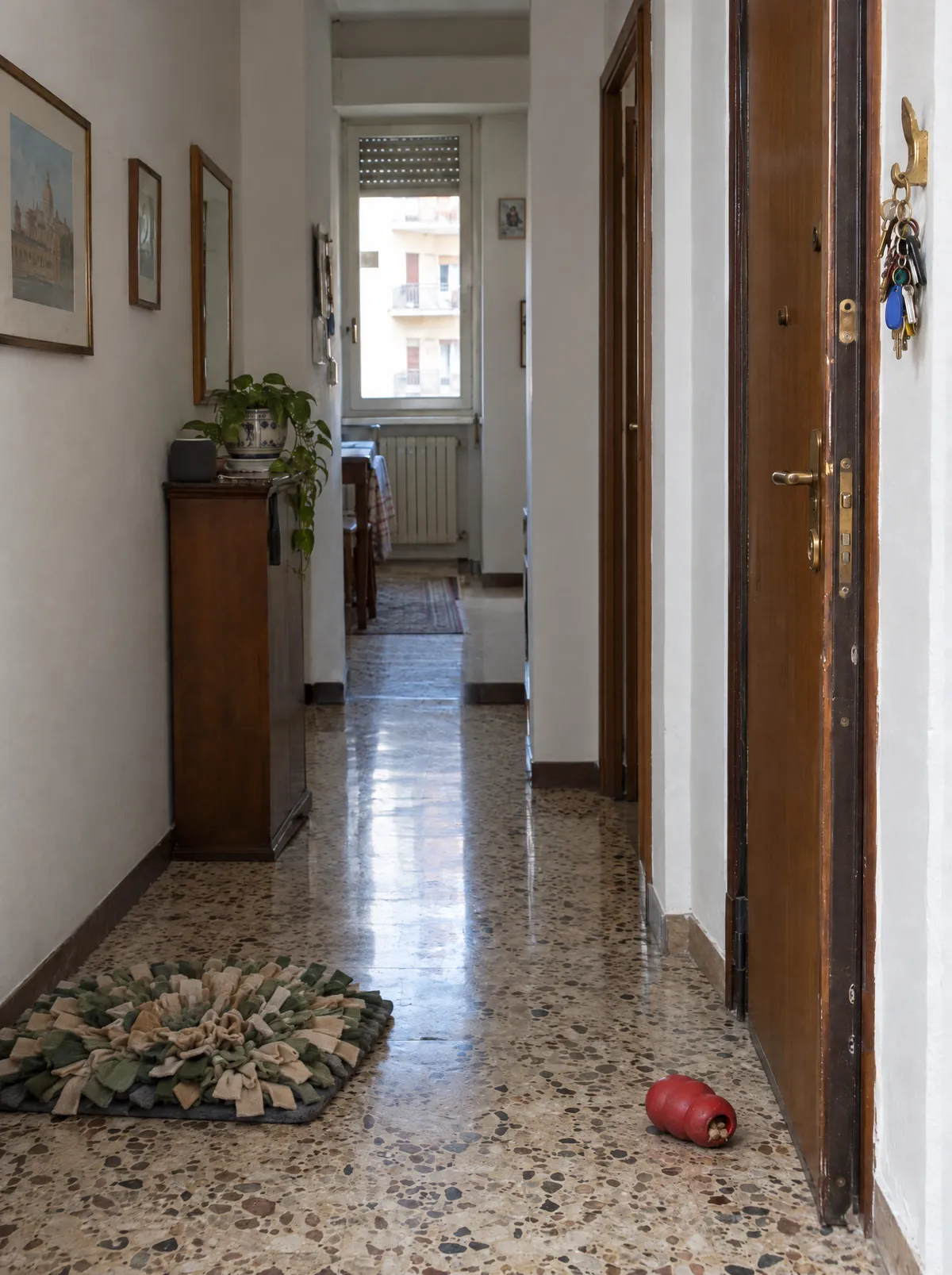 Il kong ancora pieno davanti alla porta